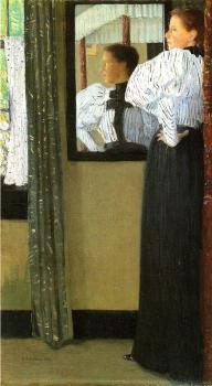 Julian Alden Weir : Face Reflected in a Mirror